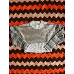 Urban Outfitters Lennon Puff Sleeve Knit Oversized Cropped Sweater sz XS